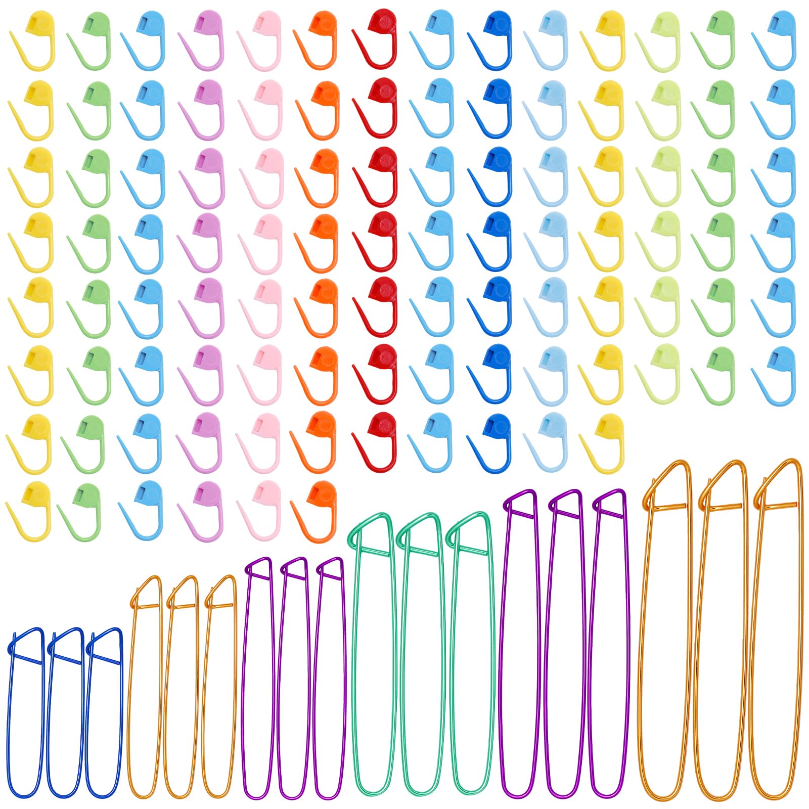 10-Piece Yarn Stitch Holders Set - 5 Sizes From 6cm To 20cm For Knitting & Crochet