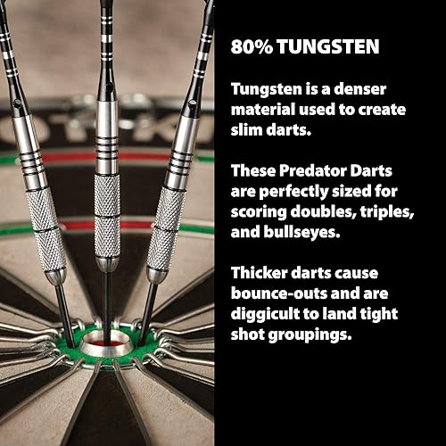 Miniatura 5 de Fat Cat Dardos depredador con punta de acero 80% tungsteno con estuche de almacenamiento/viaje, 23 gramos