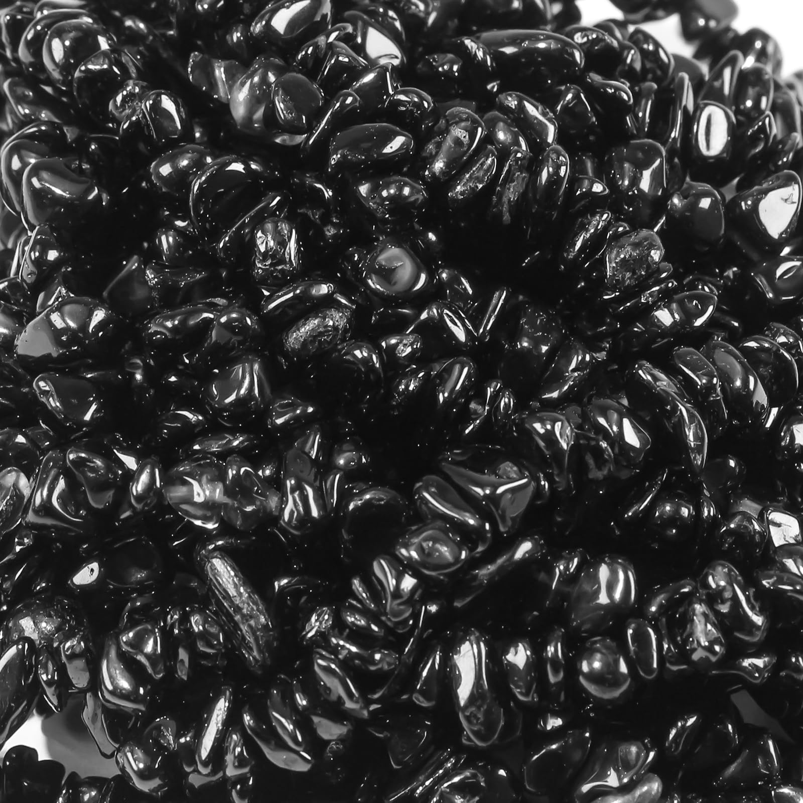 260pcs Natural Black Tourmaline Crystal Beads Chips 5mm to 8mm Irregular Gemstone Beads with Holes DIY for Bracelet Necklace Earrings Jewellery Making Craft 32 inch - Image 3