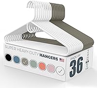 Vista 119 de Neaties Perchas de ropa súper resistentes, paquete de 20 (24 unidades), fabricadas en los Estados Unidos, capacidad de 10 libras, perchas