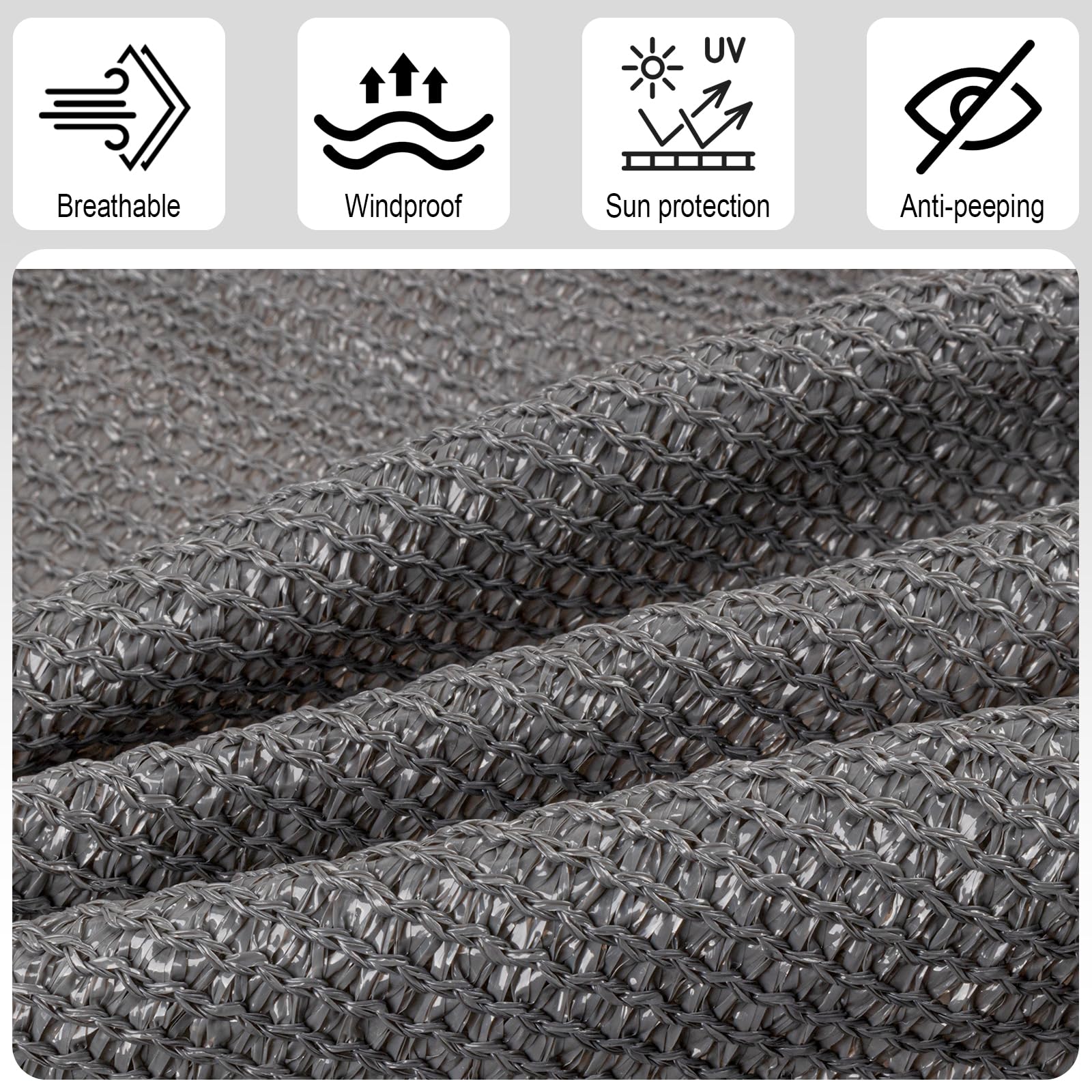 Brise Vue Balcon 90x300cm HDPE Protection UV Résistant pour Exterieur Terrasse Jardin Anthracite