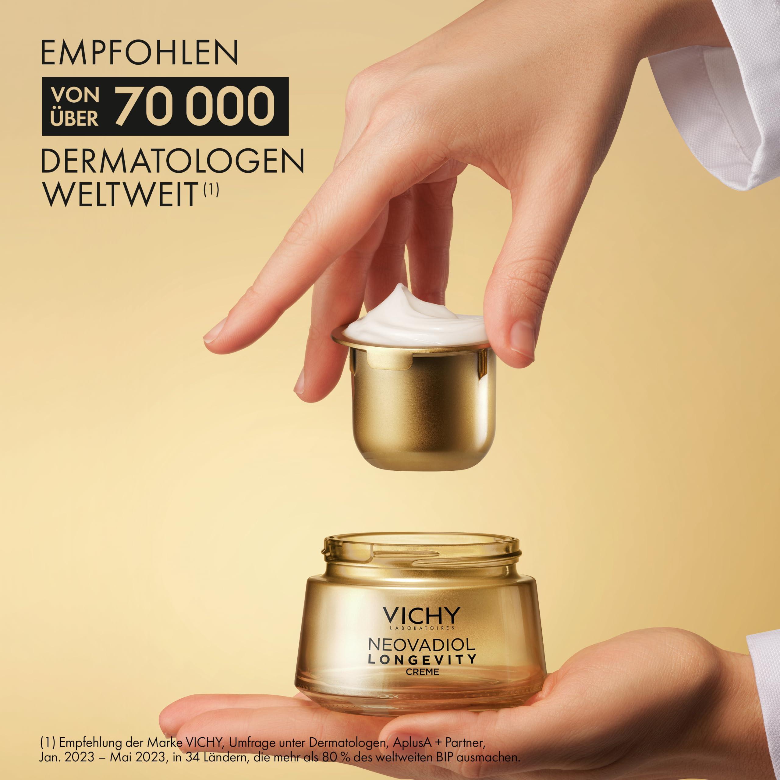 Vichy Neovadiol Longevity Pro-Volumen Creme, Aufpolsternde Anti-Aging-Creme, Regenierierende, feuchtigkeitsspendende und straffende Gesichtspflege, Für reife Haut, Nachfüllbar