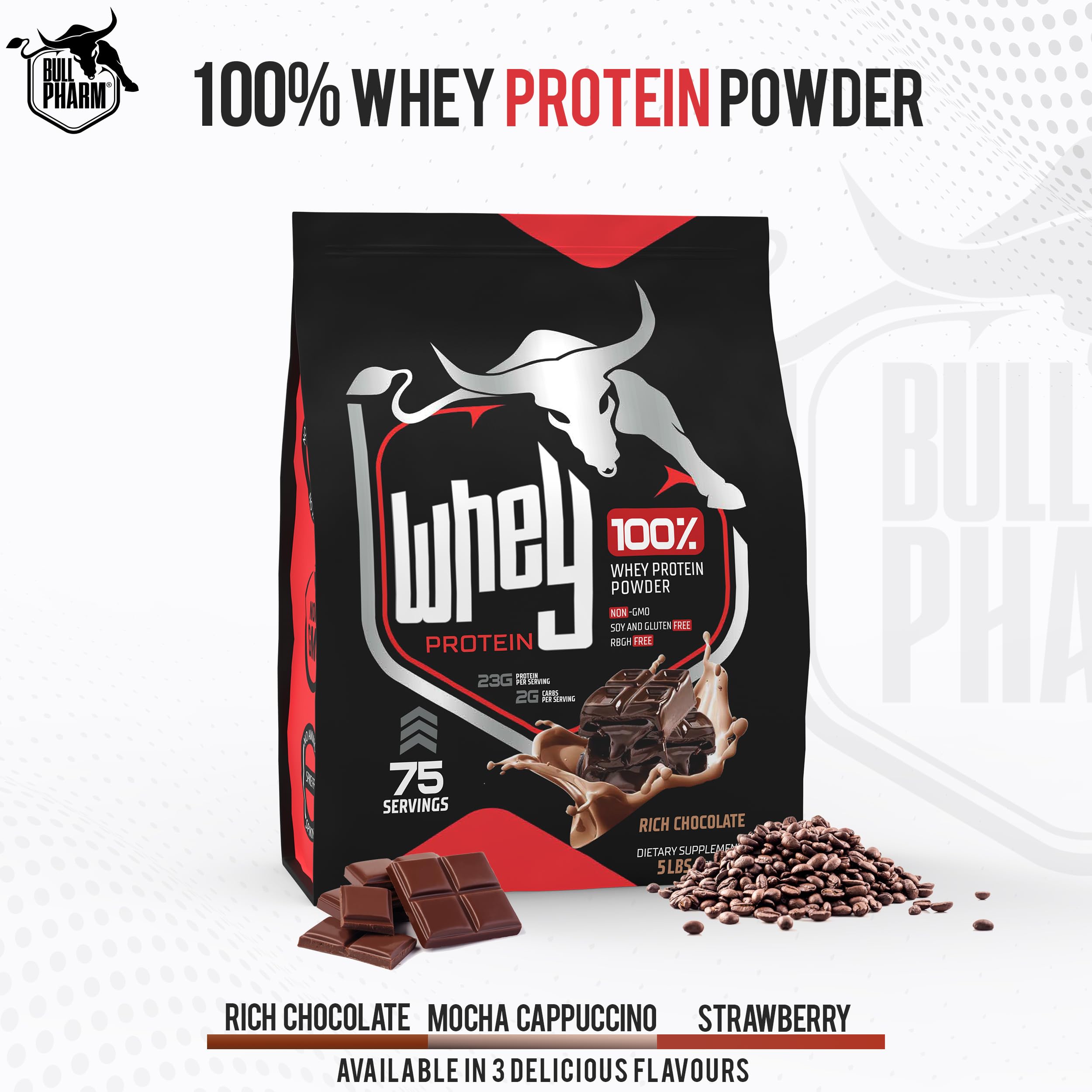 100% Whey Protein Powder | Fast Absorption for Lean Muscle & Quick Recovery | Natural BCAA & EAA | Non-GMO, Soy & Gluten Free | RBGH Free | FSSAI Approved (Rich Chocolate, 5 Lbs) — Amazon image 4