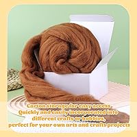 Vista 9 de Tejido de lana de 3.53 onzas, parte superior de lana de fibra para hilar, lana pura, hilo grueso, para fieltro de aguja, fieltro húmedo, hilado a