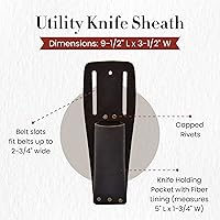 Vista 3 de Style n Craft Funda para cuchillos utilitarios, funda de cuero aceitado de grano completo, compatible con la mayoría de cuchillos de mango curvado
