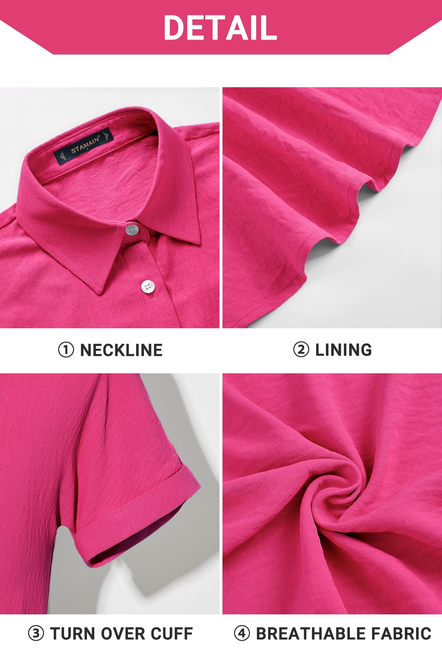 Camicia Donna Manica Cortae Camicette Donna Estive Scollo a V Camicetta Bottoni Larghi Casual Camicie Elegante Blusa Tinta Unita