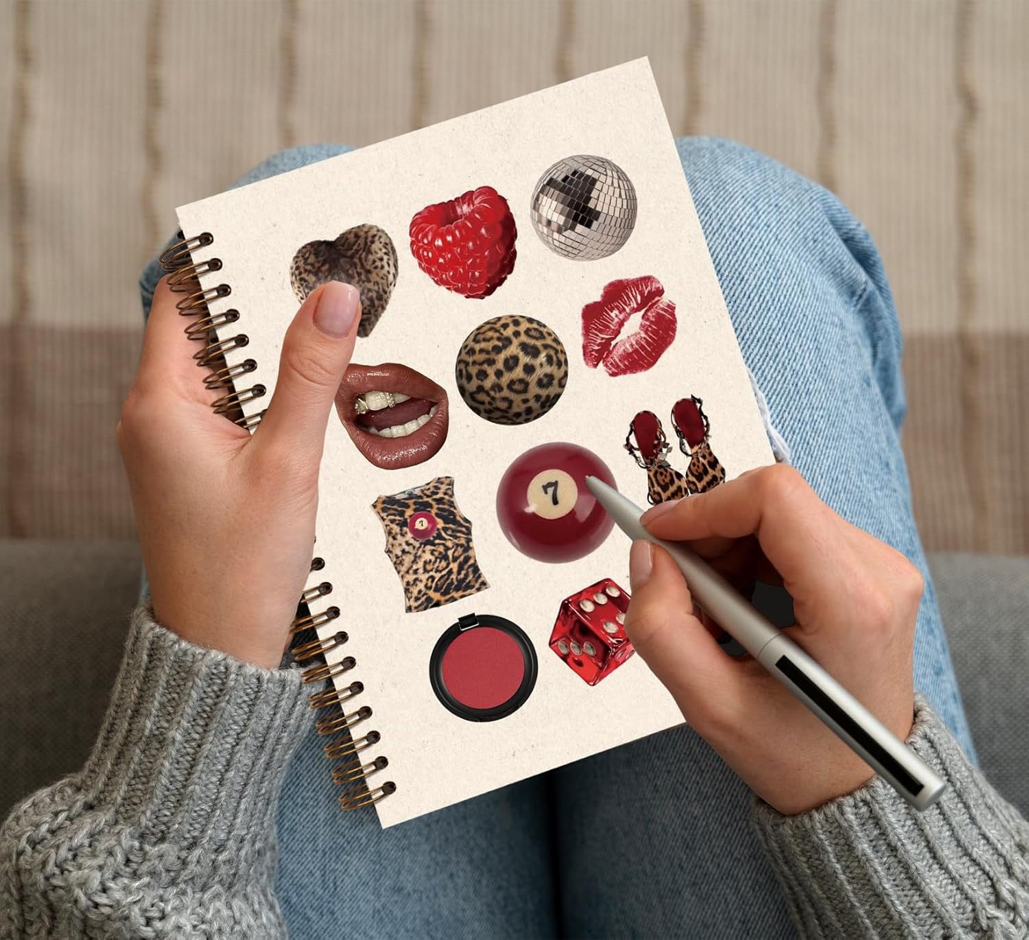 KDHTY Vintage Y2K Spiral Notebook for Women,Y2k School Supplies,Cute Preppy Aesthetic Girly Notebook for Teens Girls,Back to School Supplies for College Student Work School Study,5.5x8.3 - Image 4