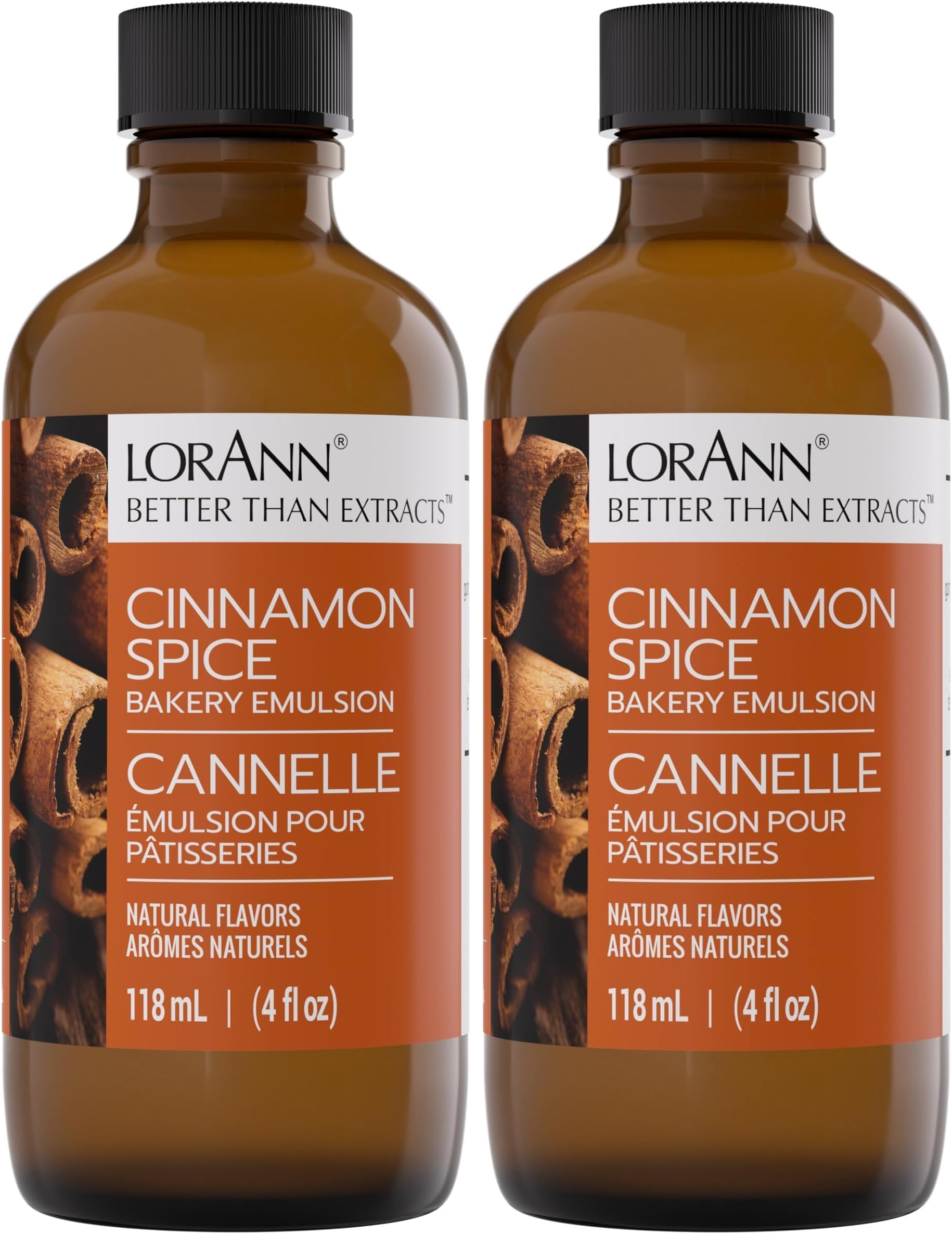 Lorann Oils Cinnamon Spice Bakery Emulsion: True Cinnamon Essence, Perfect for Enhancing Spiced Undertones in Baked Goods, Gluten-Free, Keto-Friendly, Cinnamon Extract Alternative for Your Kitchen