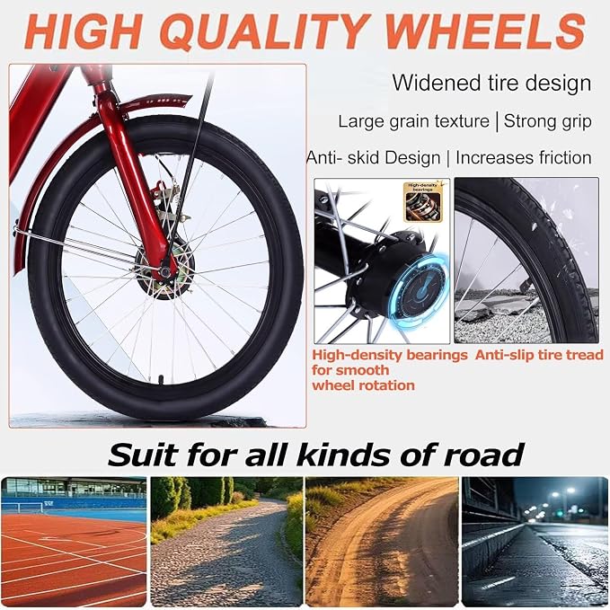 Triciclo Plegable para Adultos con Cesta de Compras Rojo miniatura 8