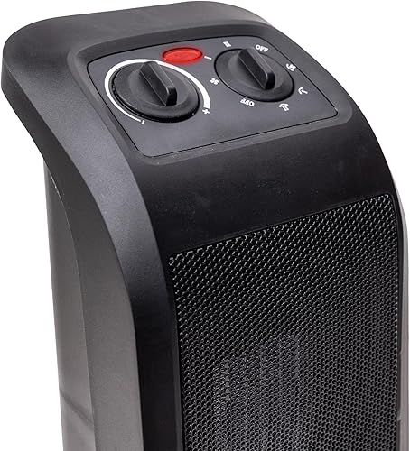 Miniatura 7 de Comfort Zone Calentador de espacio de torre de 18 pulgadas con elemento calefactor PTC, calor dual de 1500 W900 W, oscilación de 60, termostato