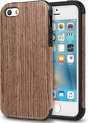 TENDLIN Funda iPhone Grano Madera Silicona TPU H brido Suave Carcasa para iPhone Rosa Negro