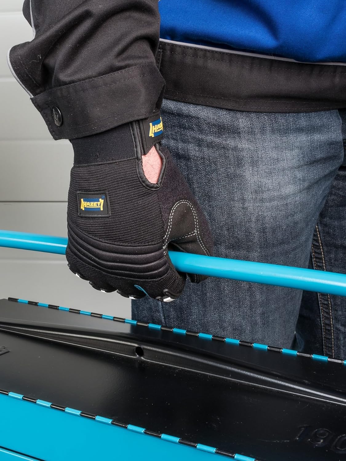 HAZET Gants De Mécanicien 1987-5L I Gants Antidérapants Et Résistants à L' Abrasion En Taille L I Respirants Et Lavables I Protection Idéale Pour Les Tâches Exigeantes I Matière : Similicuir Et PVC