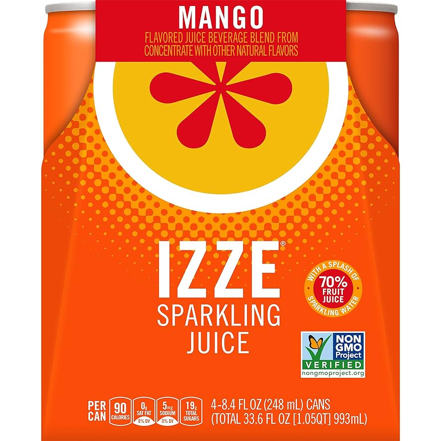 Amazon.com : Izze Sparkling Juice Beverage Mango Cans Pack