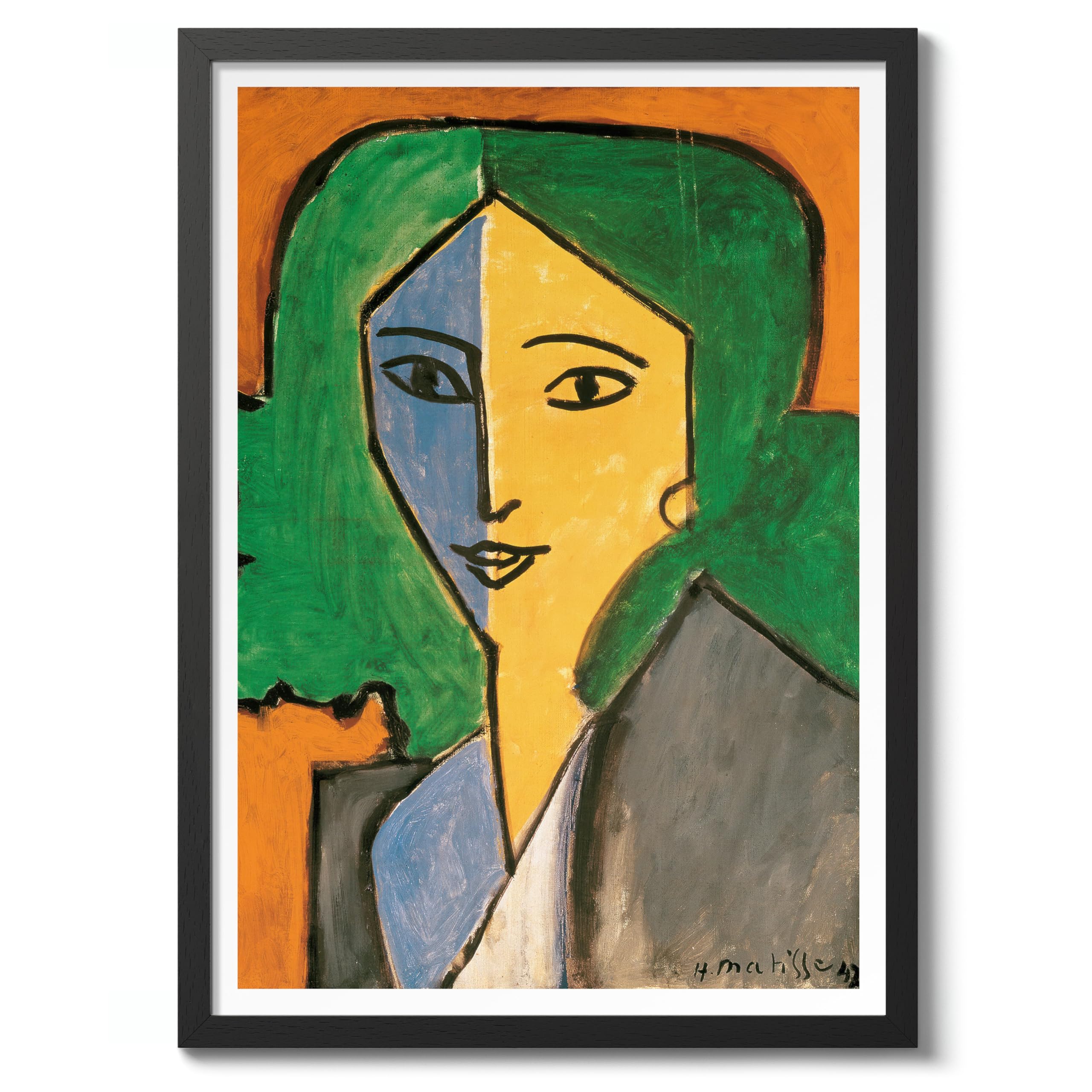 Portrait Of Lydia Delectorskaya Henri Matisse Poster. Classic Art Painting Print, Art Exhibition Neutral Wall Art, Modern Minimalist Home Decor Picture, Archival Matte, A1 (Black Frame) - 84.1x59.4cm