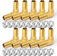 Vista 35 de GASHER 2 piezas de púas de manguera de latón en T, accesorio de manguera de 3 vías (púa de manguera de 1,27 cm x 1,27 cm x 1,27 cm) con 6
