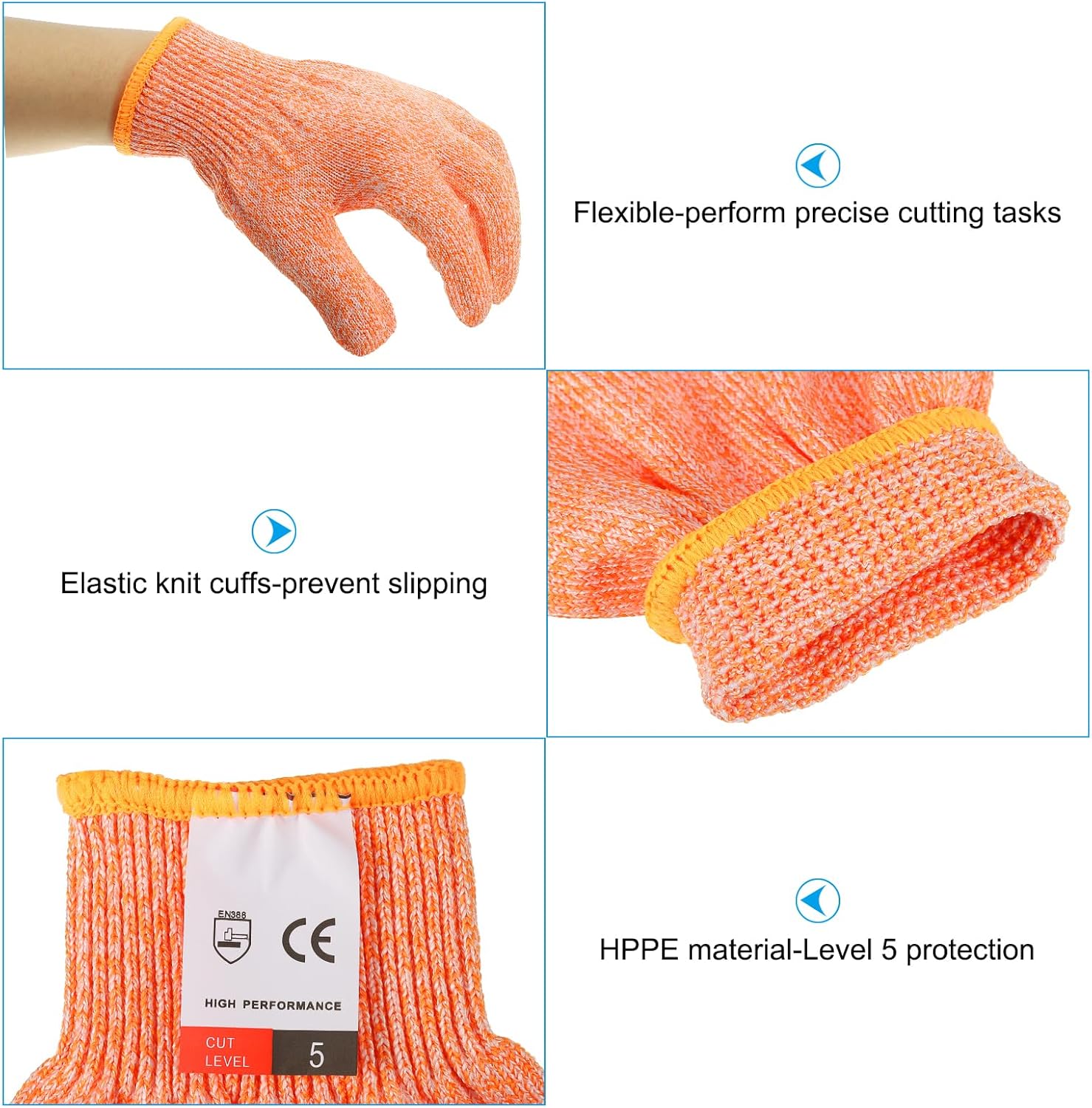 PATIKIL Cut Resistant Gloves, Level 5 Protection Anti Cutting Gloves for Wood Carving Working
