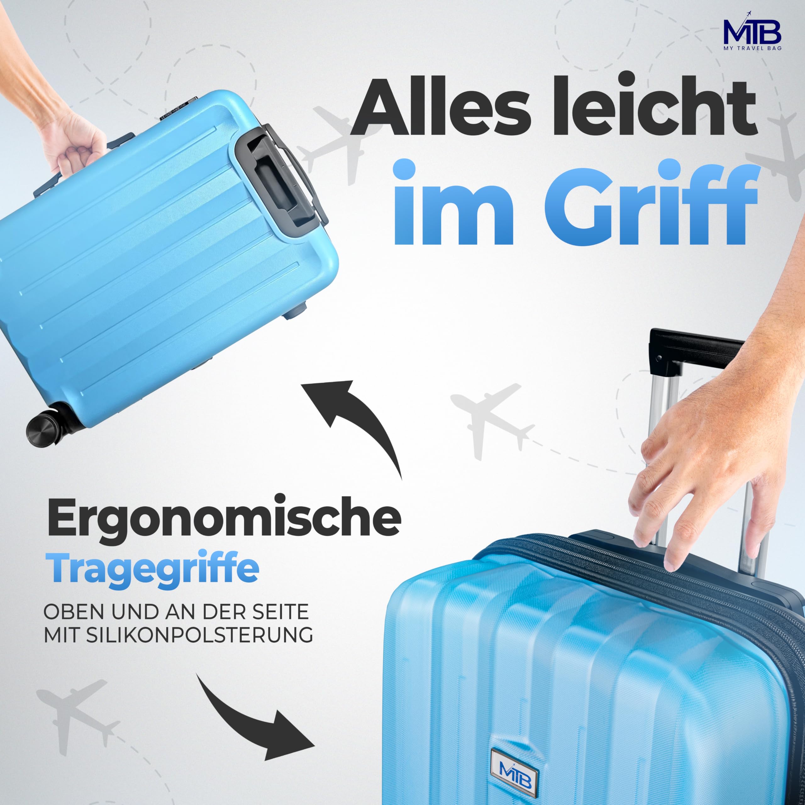 Hartschalen-Koffer Trolley ABS Reisekoffer 4 Zwillingsrollen (Handgepäck-Mittel-Groß-Set) + 5cm Dehnungsfuge (Rose-Gold, Großer Koffer (75cm))