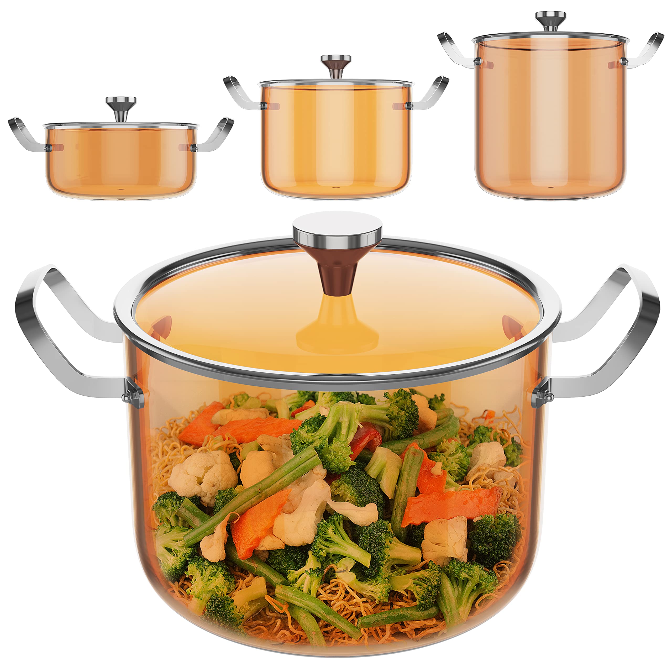 Glass Pot, Clear Pots Cooking, Glass Pots for Cooking on Stove, Glass Cookware, Simmer Pot
