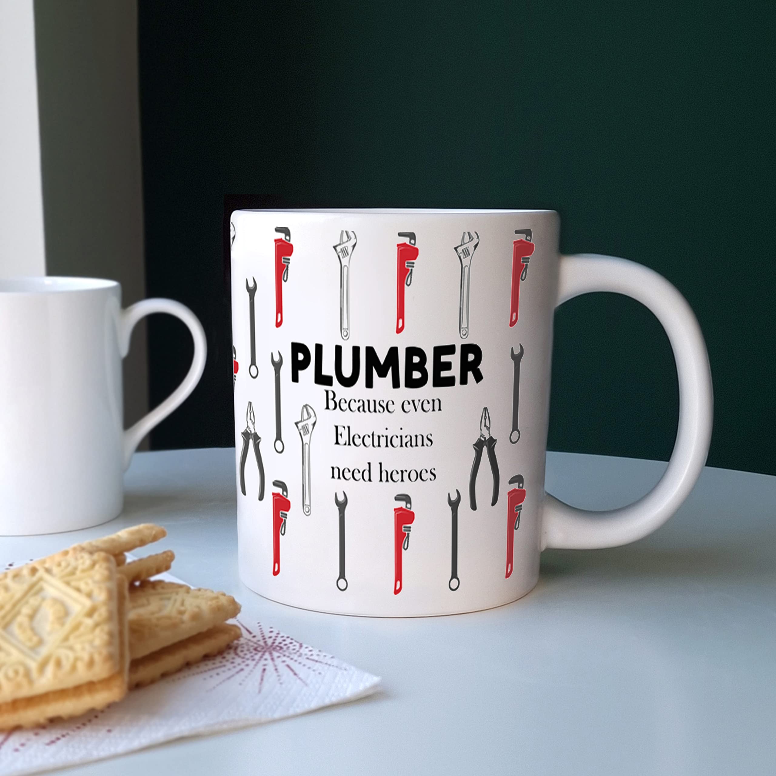 Purely Home Extra Large Big Plumber Mug Fun Trades Gift - Jumbo White Coffee/Tea Present