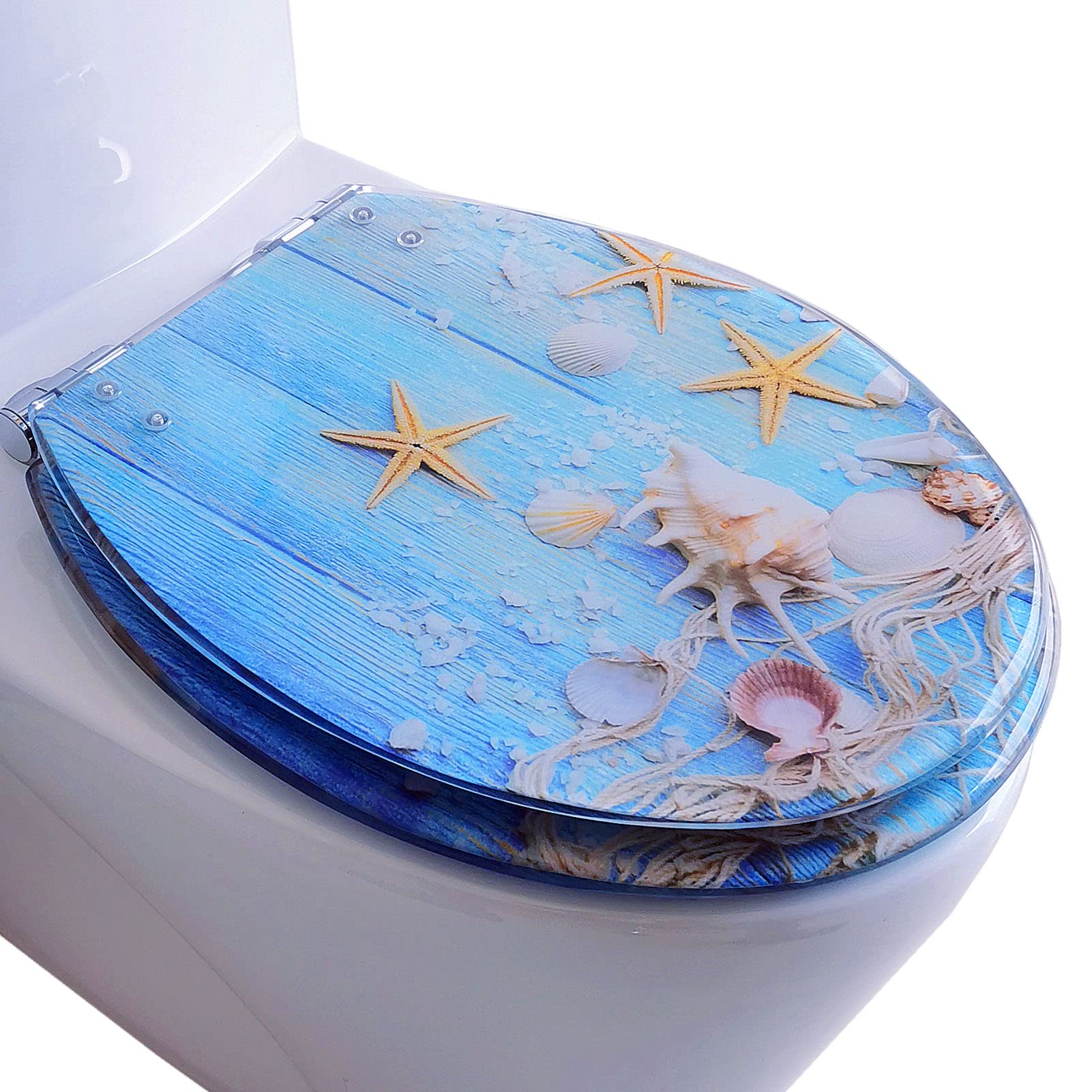 Dxpsxjl One Color Quiet-Release, Attach Hardware Grips Bump Universal, Adjustable, Lightweight, Durable, Portable, User-Friendly, Compact, Round, Toilet, Seat, Close, Quick, Hinges