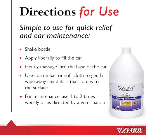 Miniatura 5 de Zymox Solución limpiadora de oídos para perros y gatos, 1 galón