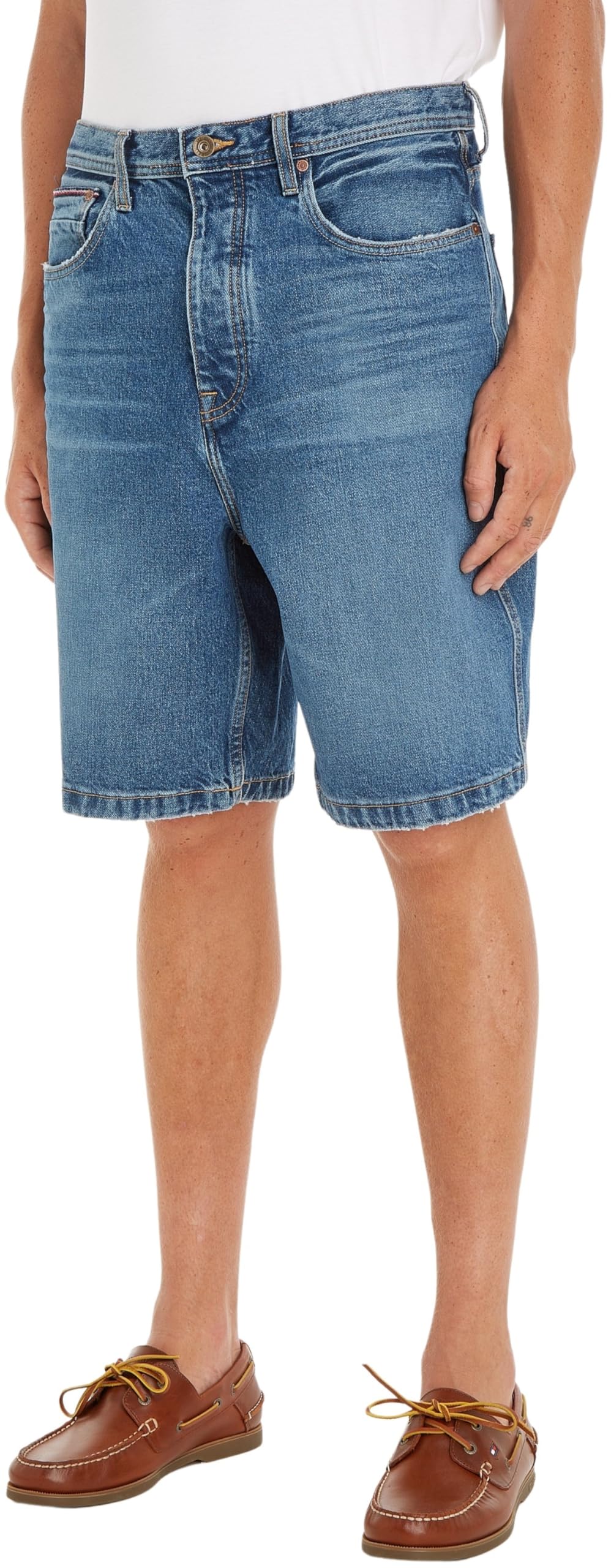 Tommy Hilfiger Vaqueros cortos Hombre Bermuda Tejido elástico, Blau (Azul), 34W
