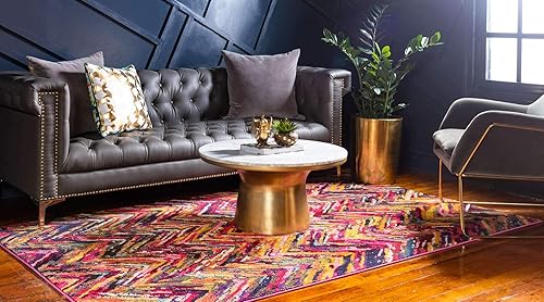 Miniatura 2 de Unique Loom Estrella Collection - Alfombra de área moderna, geométrica, chevron, degradado, abstracta, 10 pies 6 pulgadas x 16 pies 5 pulgadas,