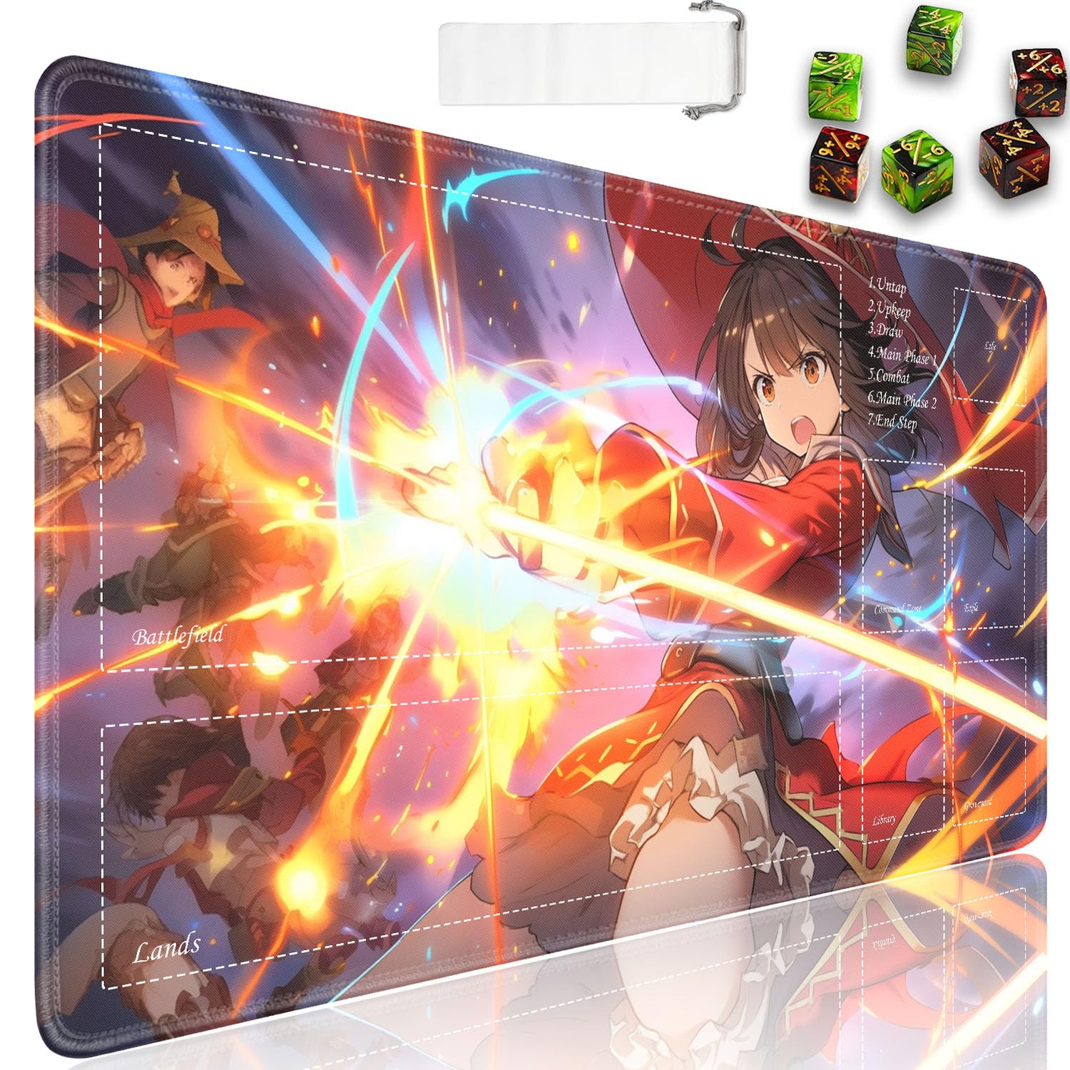 Amazon.com: JVGFYNKL for TCG Playmat, Playmat with Zones, 24x14 in