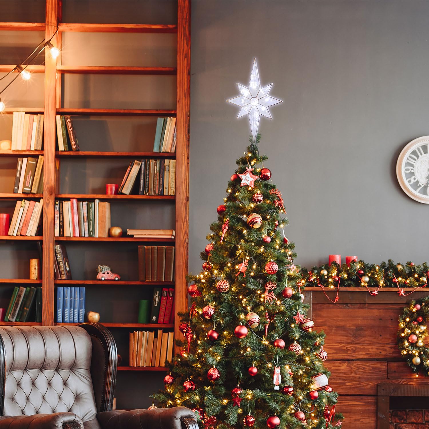 Outdoor Christmas Tree Topper LAMPHOME 12