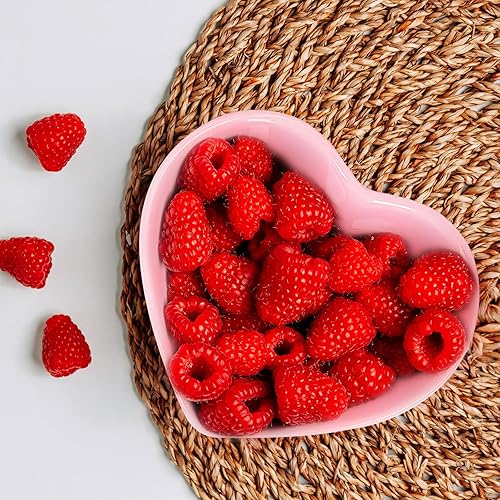 Miniatura 5 de Whaline 4 platos de salsa en forma de corazón, cuenco de cerámica rojo y rosa, bandeja para anillos de joyería para el hogar, cocina, Navidad, boda,