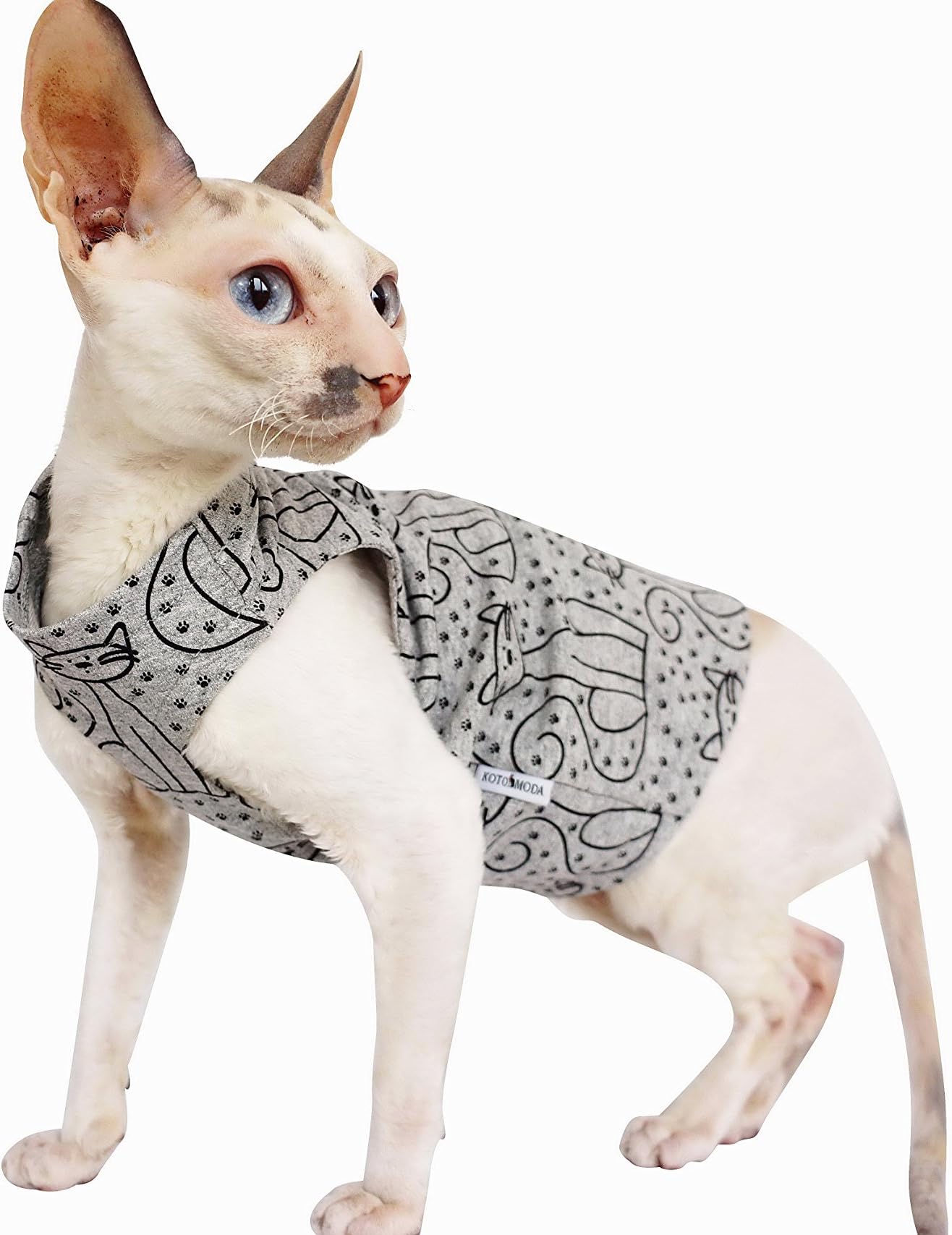 Kotomoda Cat's T-shirt Gray Cats (L)