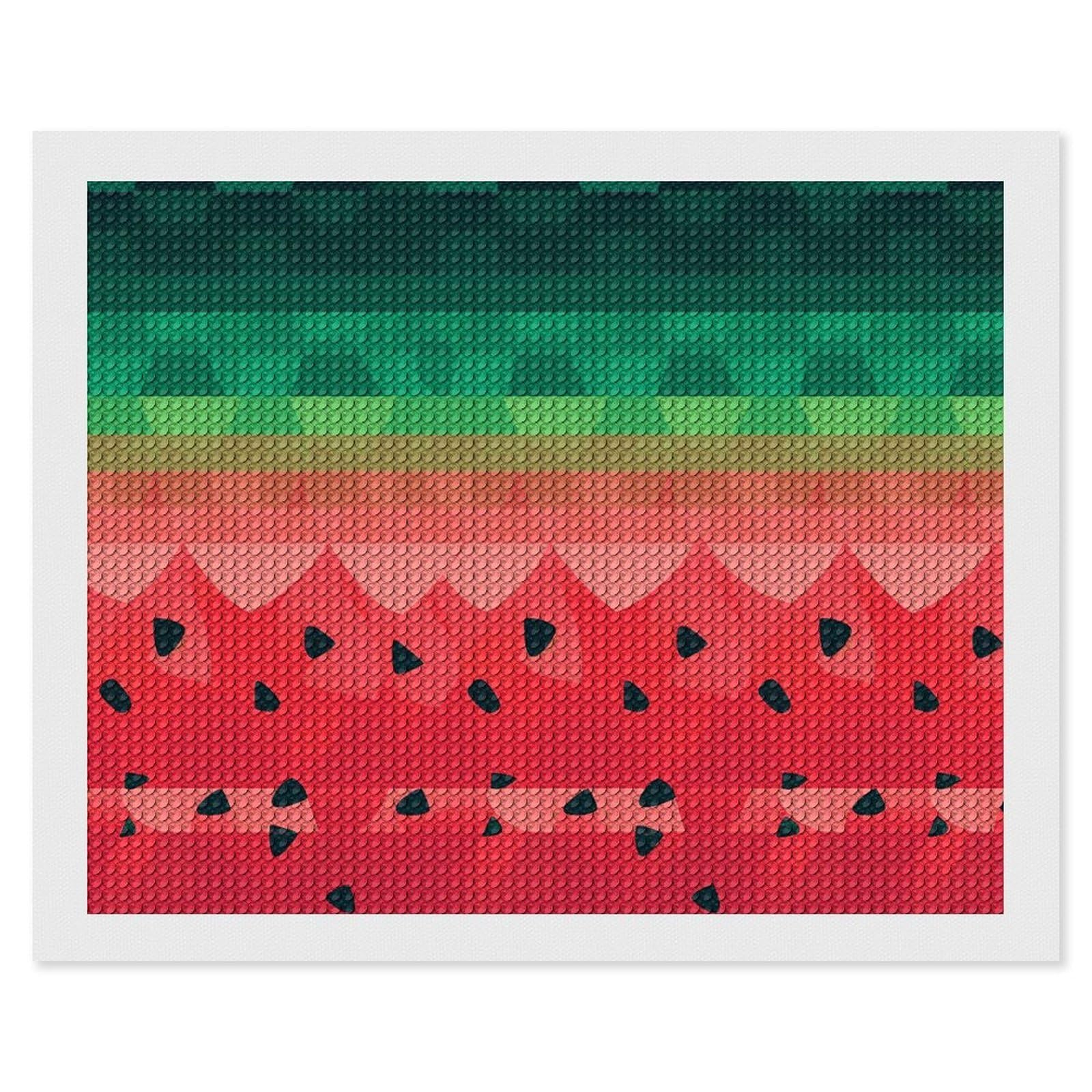 NONHAI Diamond Painting Kits for Adults - DIY Diamond Art Kits for Beginners - Full 5D Paint Drill Diamond Dots Paintings- Gradient Watermelon Diamonds Pictures Gem Art and Craft Wall Decor 16"x20"