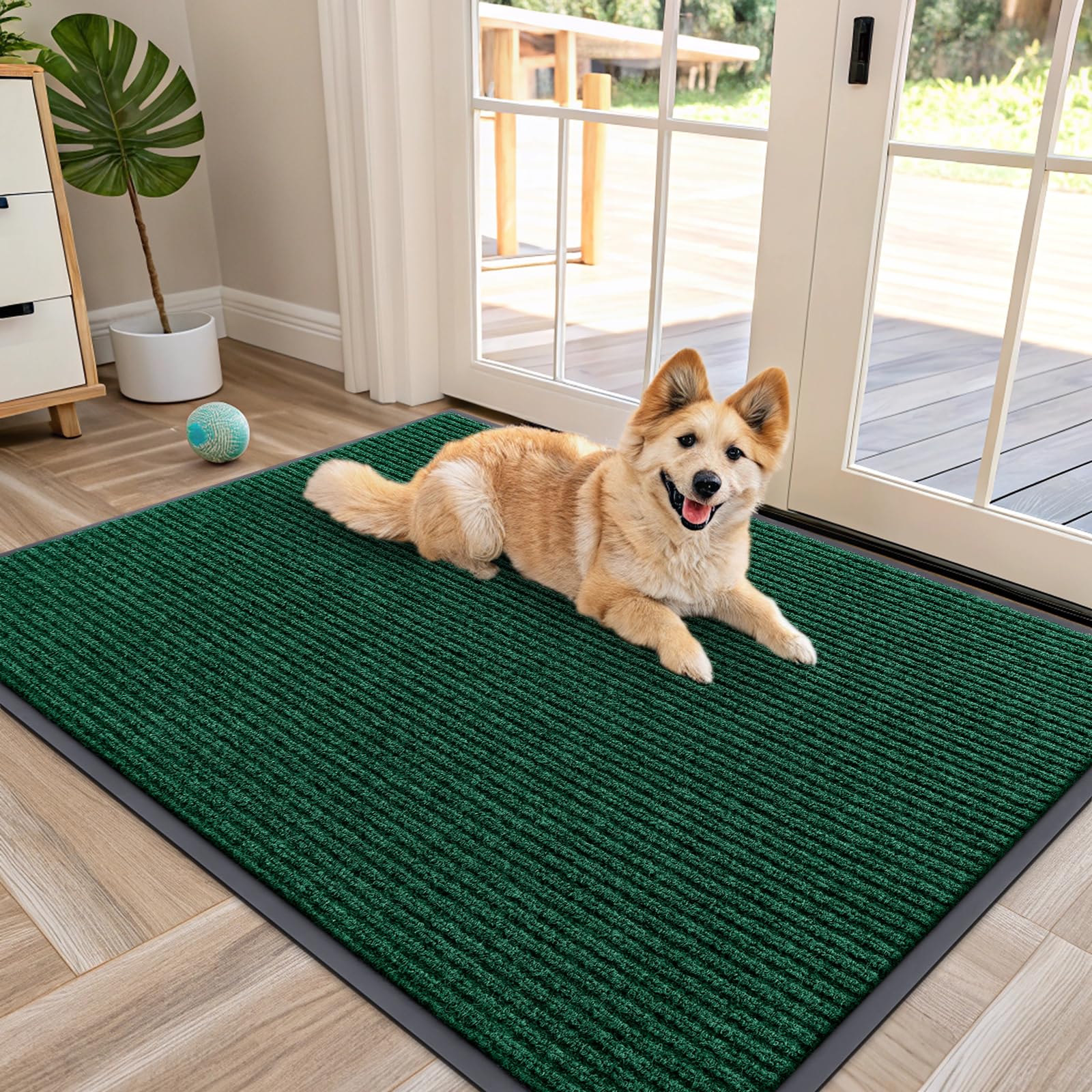 OLANLY Front Door Mat Indoor Outdoor Entrance, Waterproof Heavy Duty Doormat, Fade Resistant, Low Profile, Easy Clean Patio Porch Welcome Floor Mats for Entry, 29.5x17, Beige — view 159