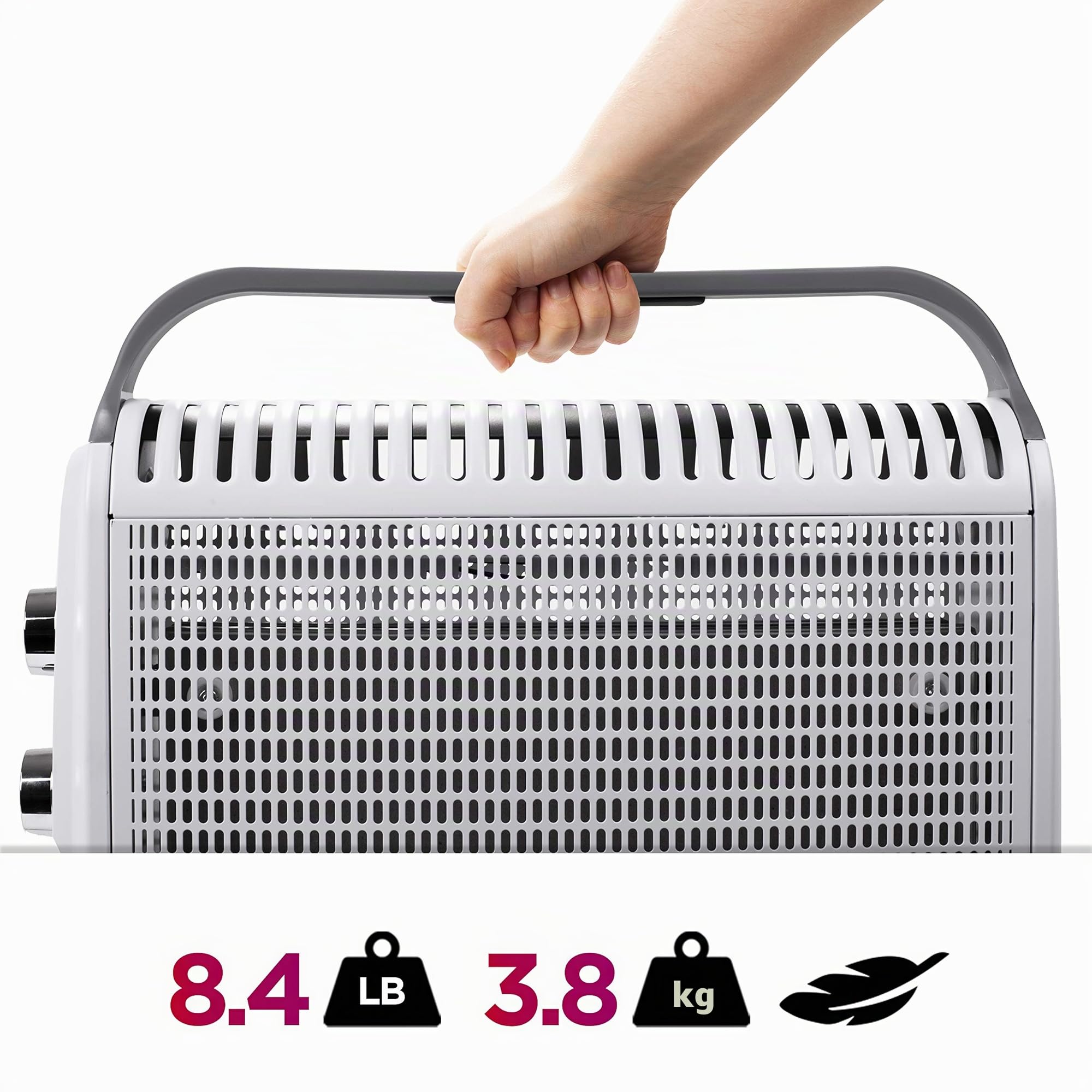 Duronic HV180, Radiador Eléctrico Compacto con Paneles Mica 1800 W | Calefacción Ecológica de 1 Min, Termostato Ajustable, Apagado Automático, 2 Niveles de Potencia, Libre de Aceite