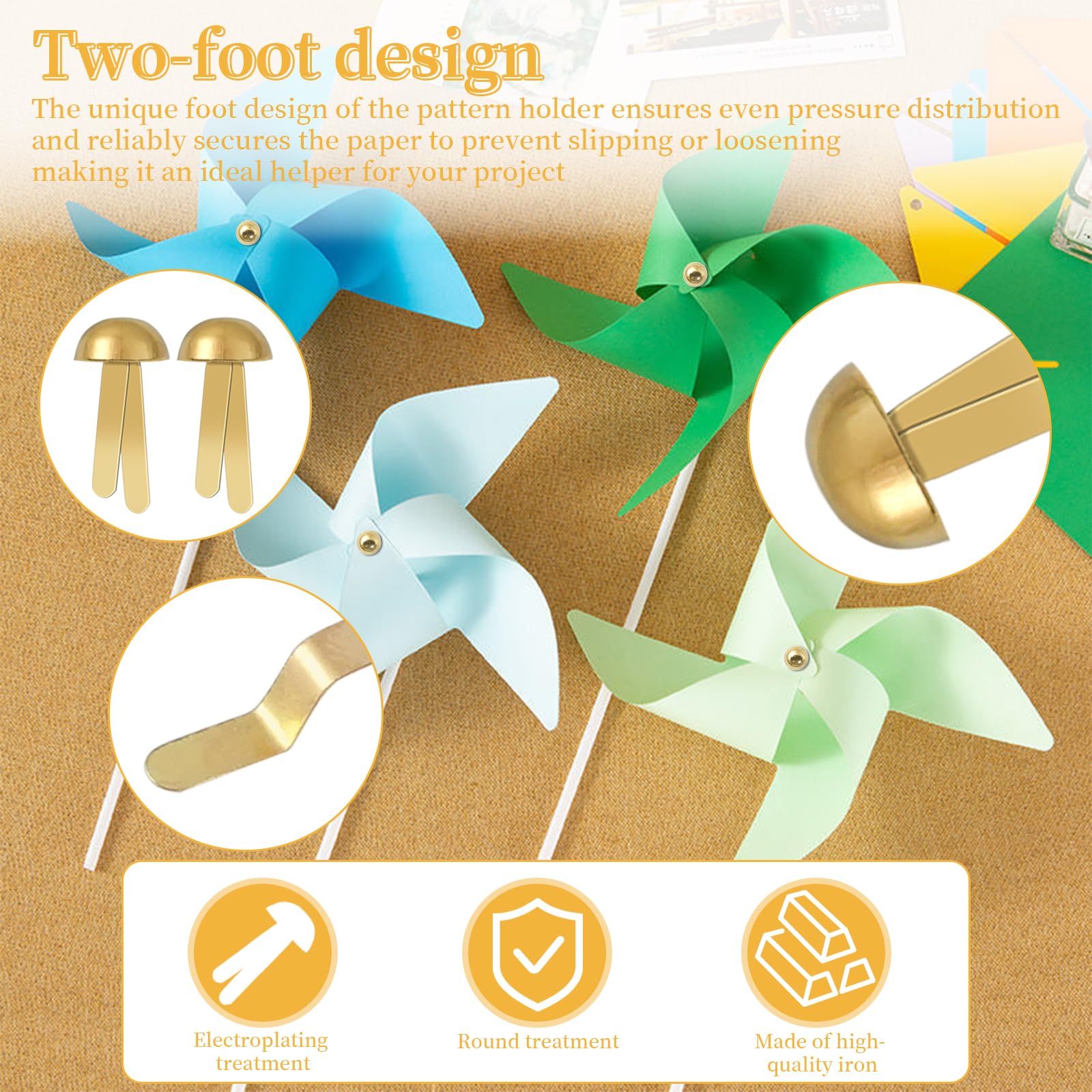 Fermacampioni Metallici 400 Pezzi Testa in Metallo Rotondo 17.5 x 8mm Antiossidanti per Scrapbooking Oro Argento