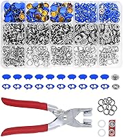Vista 23 de Kit de botón de presión de metal Mandala Crafts - Botones a presión y herramienta de cierre a presión - Cierres coloridos de 9.5mm para coser, ropa
