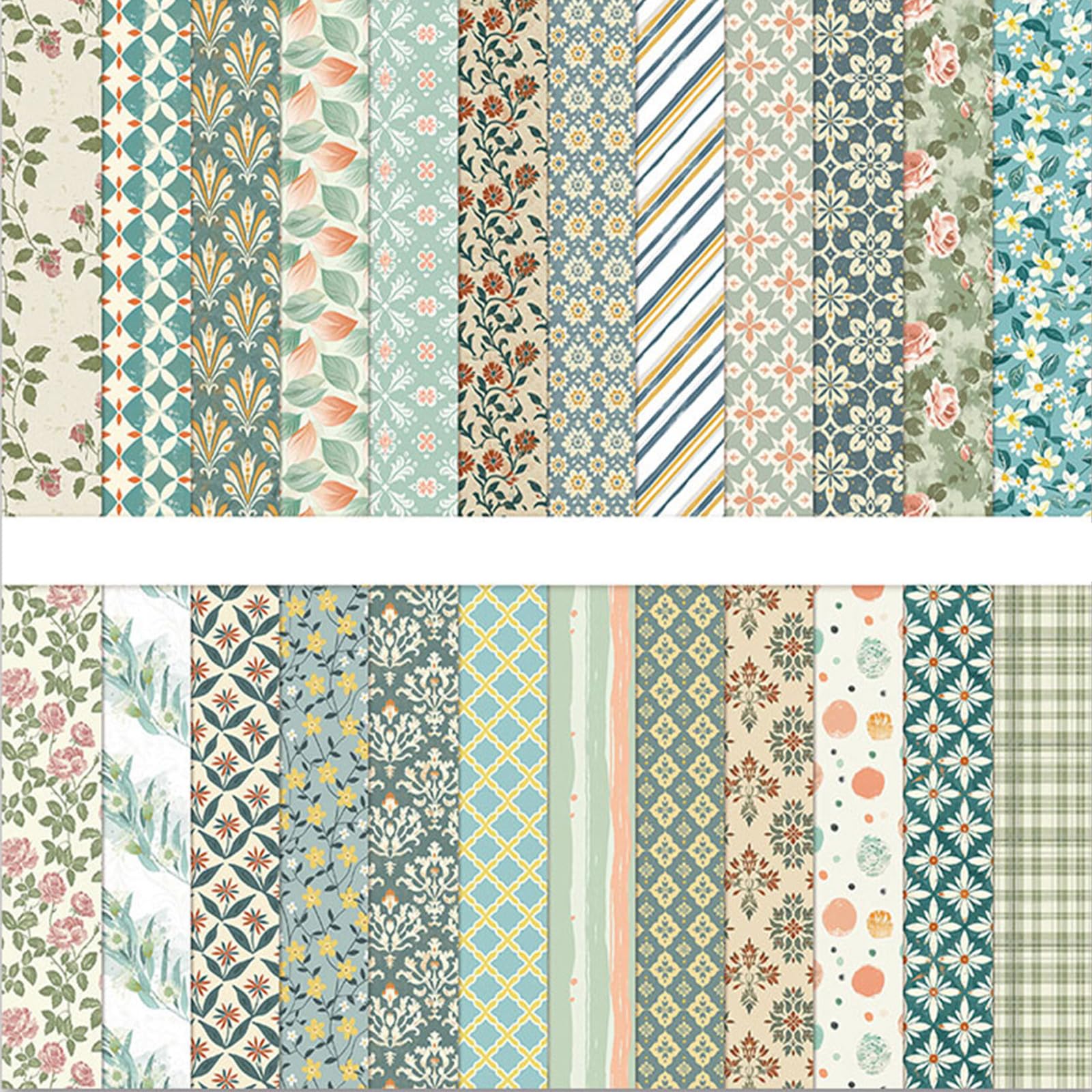 MerwDeeyt Scrapbook Papier Blumen Muster Doppelseitiges Bast