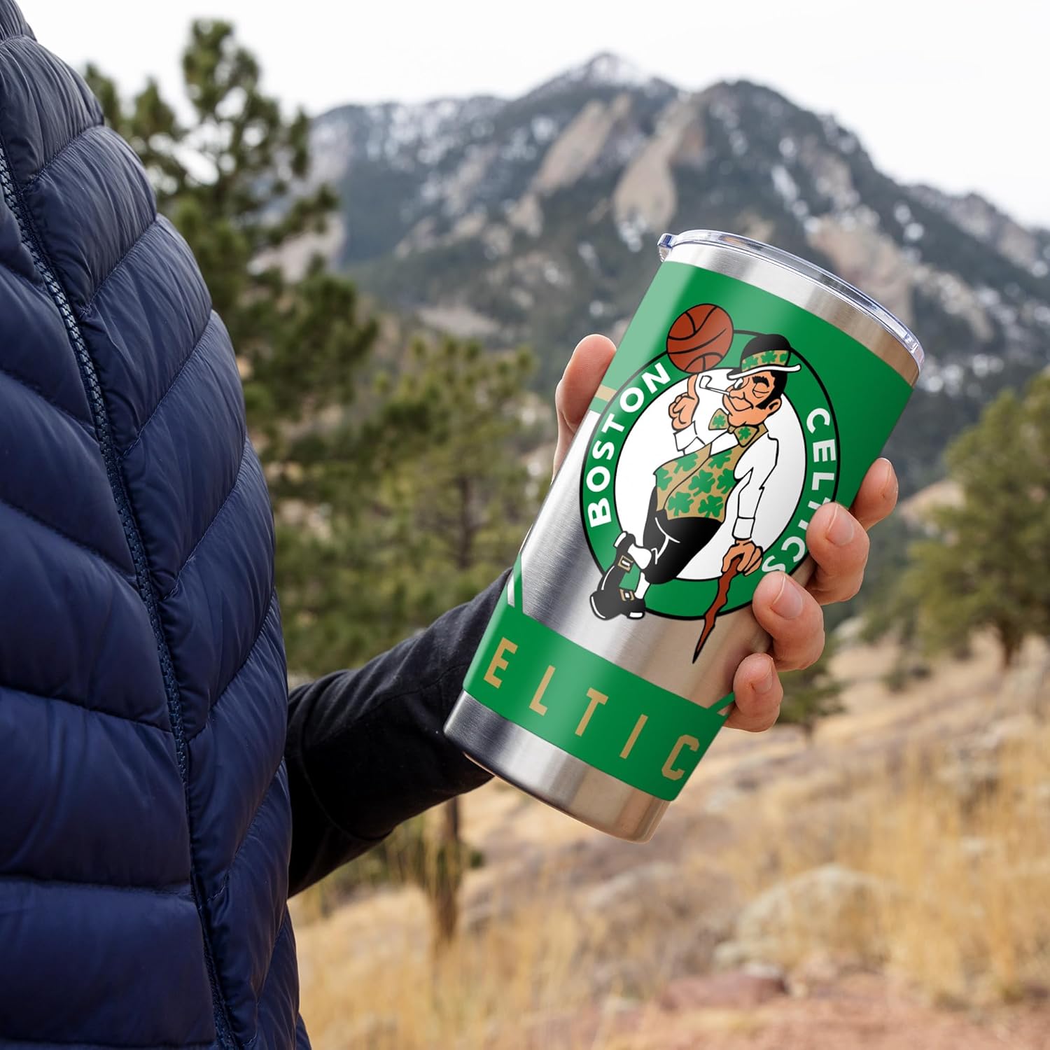 Rico Industries NBA Basketball 20oz Stainless Steel Tumbler with Lid - Great For Coffee, Tea, Water or Cocktails - Image 2