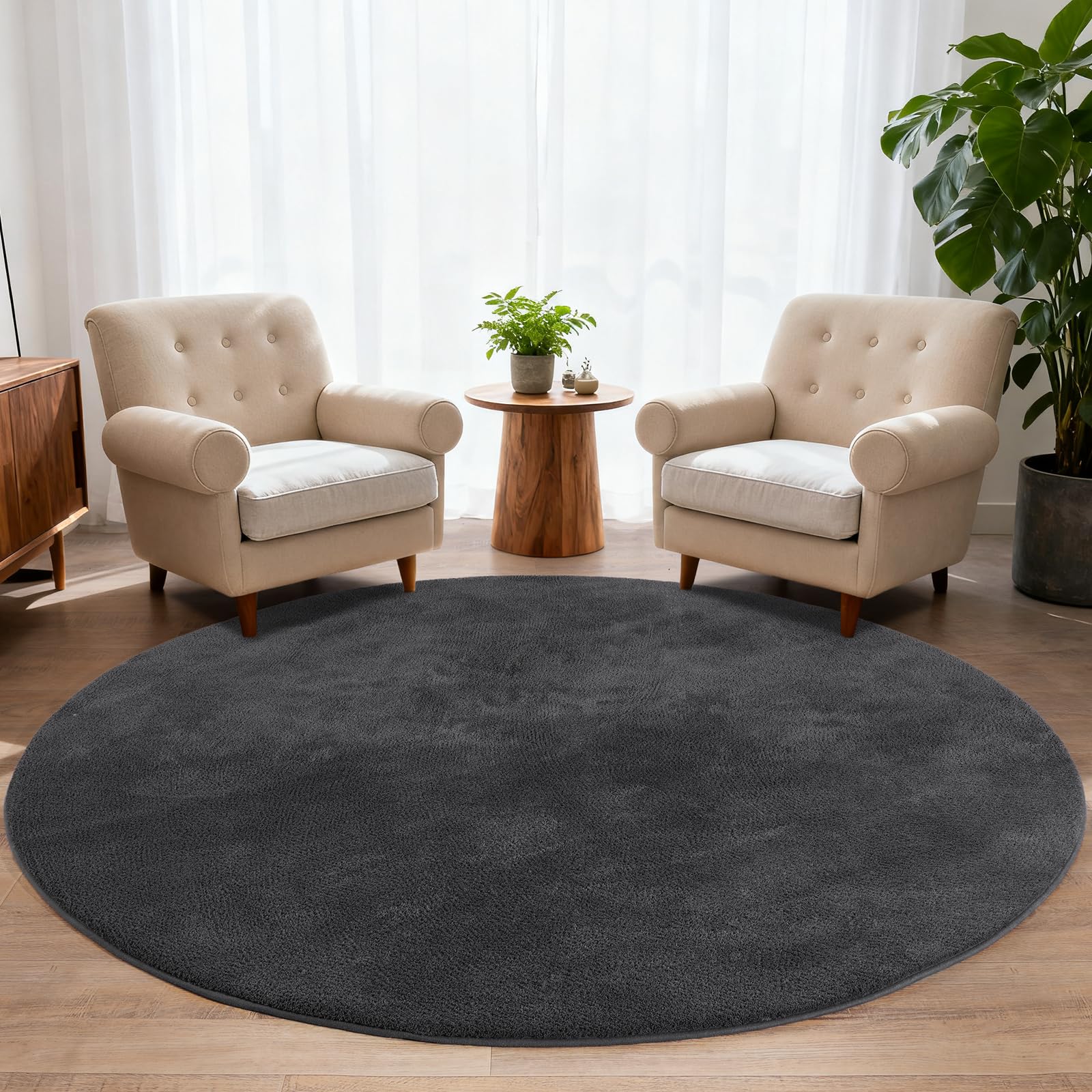 iEvery Waschbarer Kuscheliger Kurzflor Teppich Moderner Wohnzimmerteppich, Weich & Pflegeleicht Carpet rutschfest für Wohnzimmer, Schlafzimmer, Bettvorleger & Kinderzimmer Deko