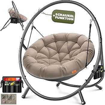 Fauteuil suspendu avec assise large