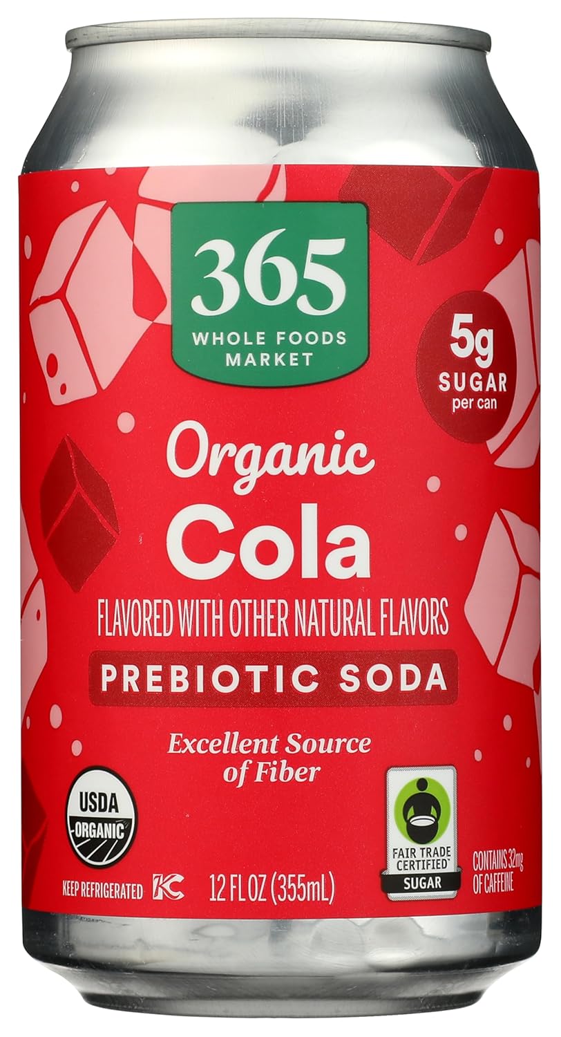 365 by Whole Foods Market Organic Prebiotic Cola Soda, 12 oz - Gut-Friendly Organic Refreshment