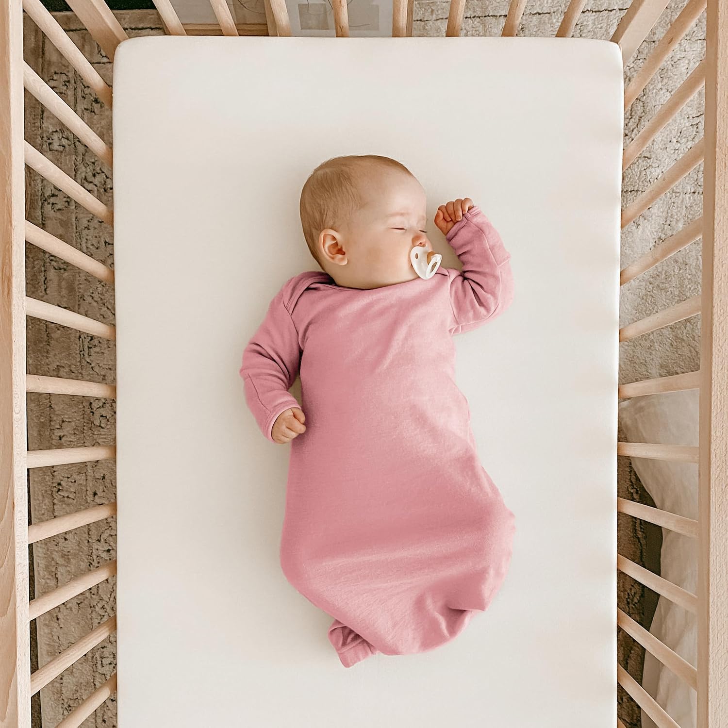 Woolino Infant Nightgown - 100% Superfine Merino Wool Baby Gowns - Newborn Sleeper Gown for Boy & Girl