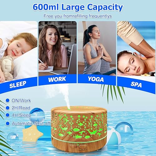 Miniatura 6 de Difusores para aceites esenciales para habitación grande con RC, difusores de aceite esencial de 21.1 onzas líquidas para el hogar, apagado