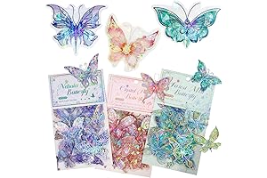 60 Pack Holographic Butterfly Stickers