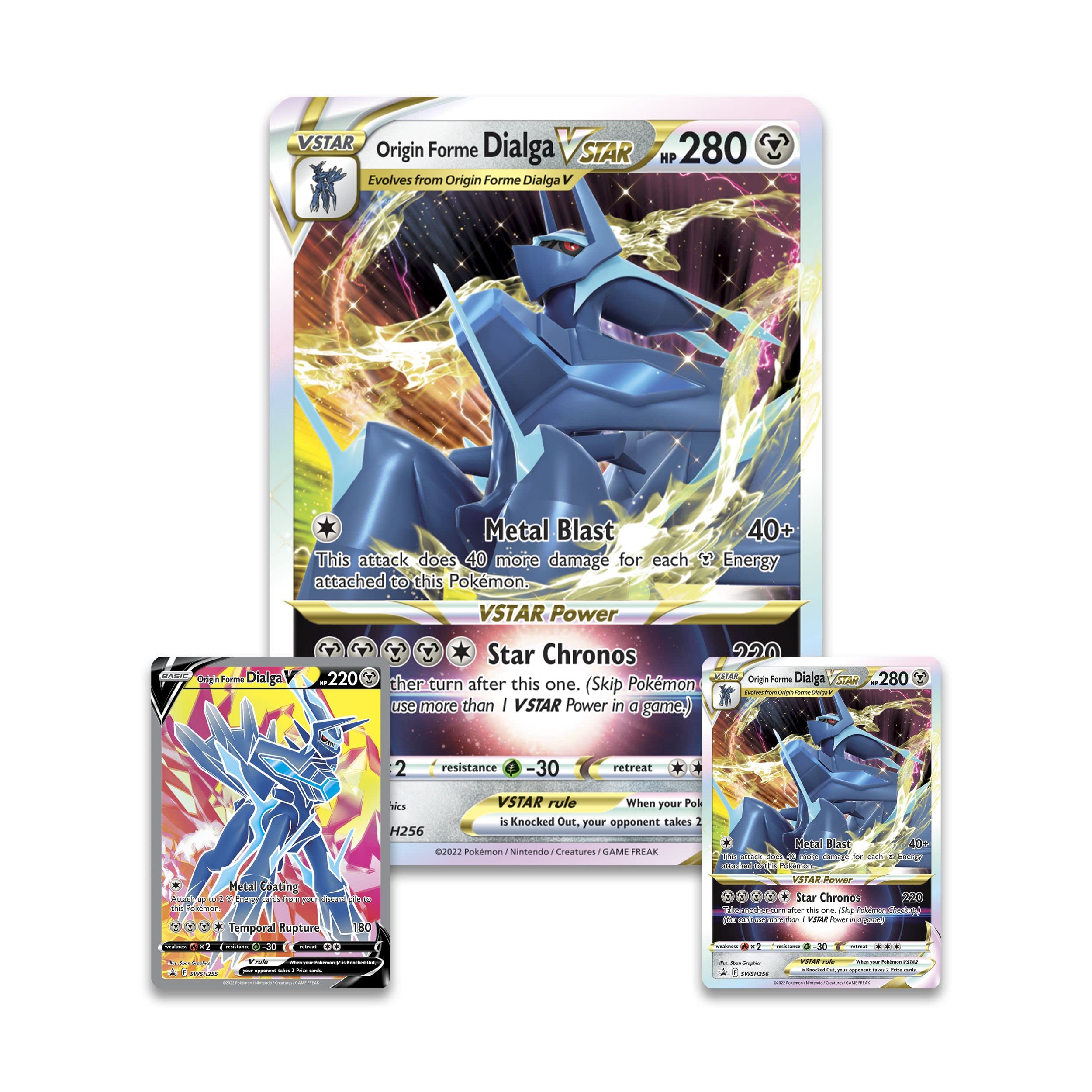 Amazon.com: Pokémon TCG: Origin Forme Dialga VSTAR Premium Collection (2  Etched Foil Promo Cards, 1 Foil Oversize Card & 5 Booster Packs) : Toys &  Games