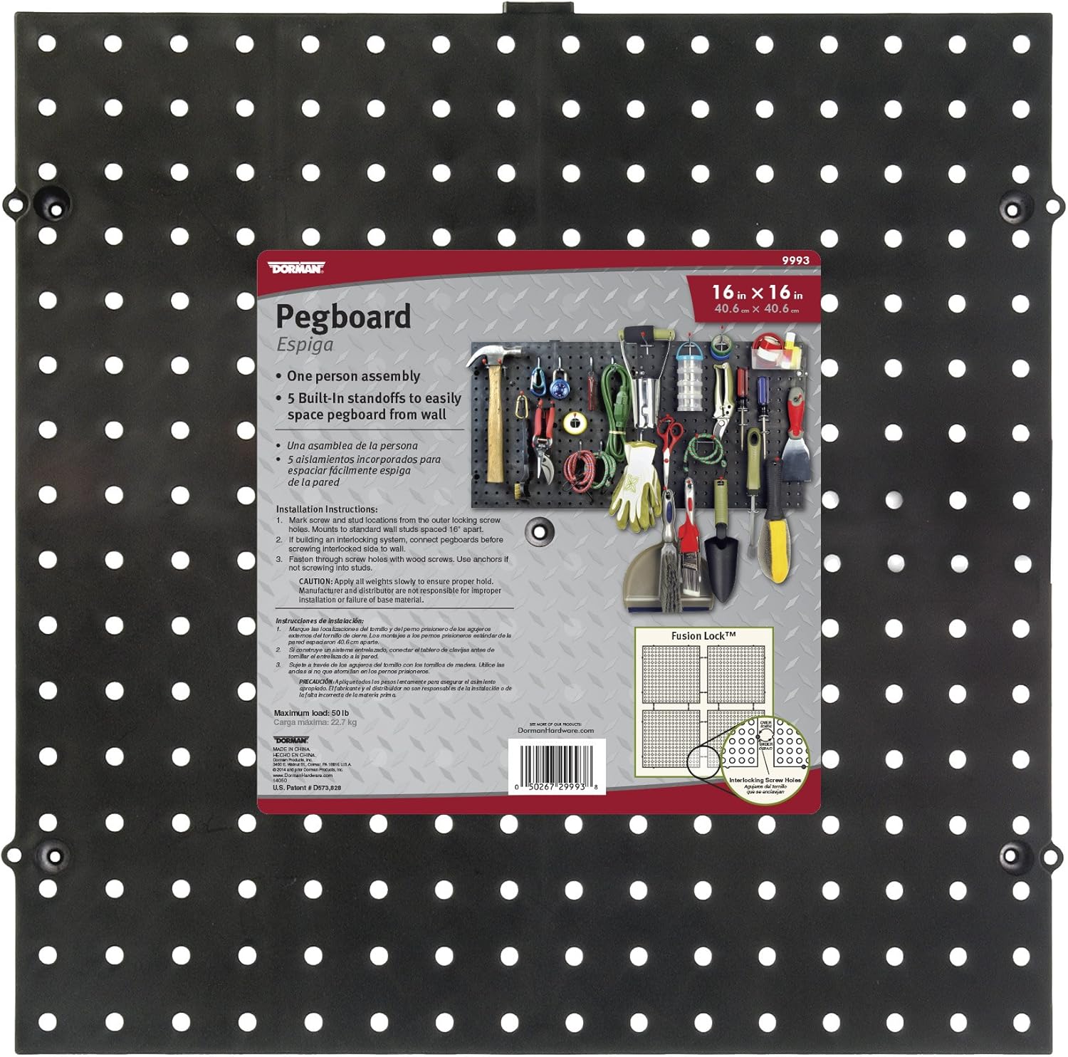 Dorman 29993 16 in x 16 in Fusion Lock Pegboard Universal Fit