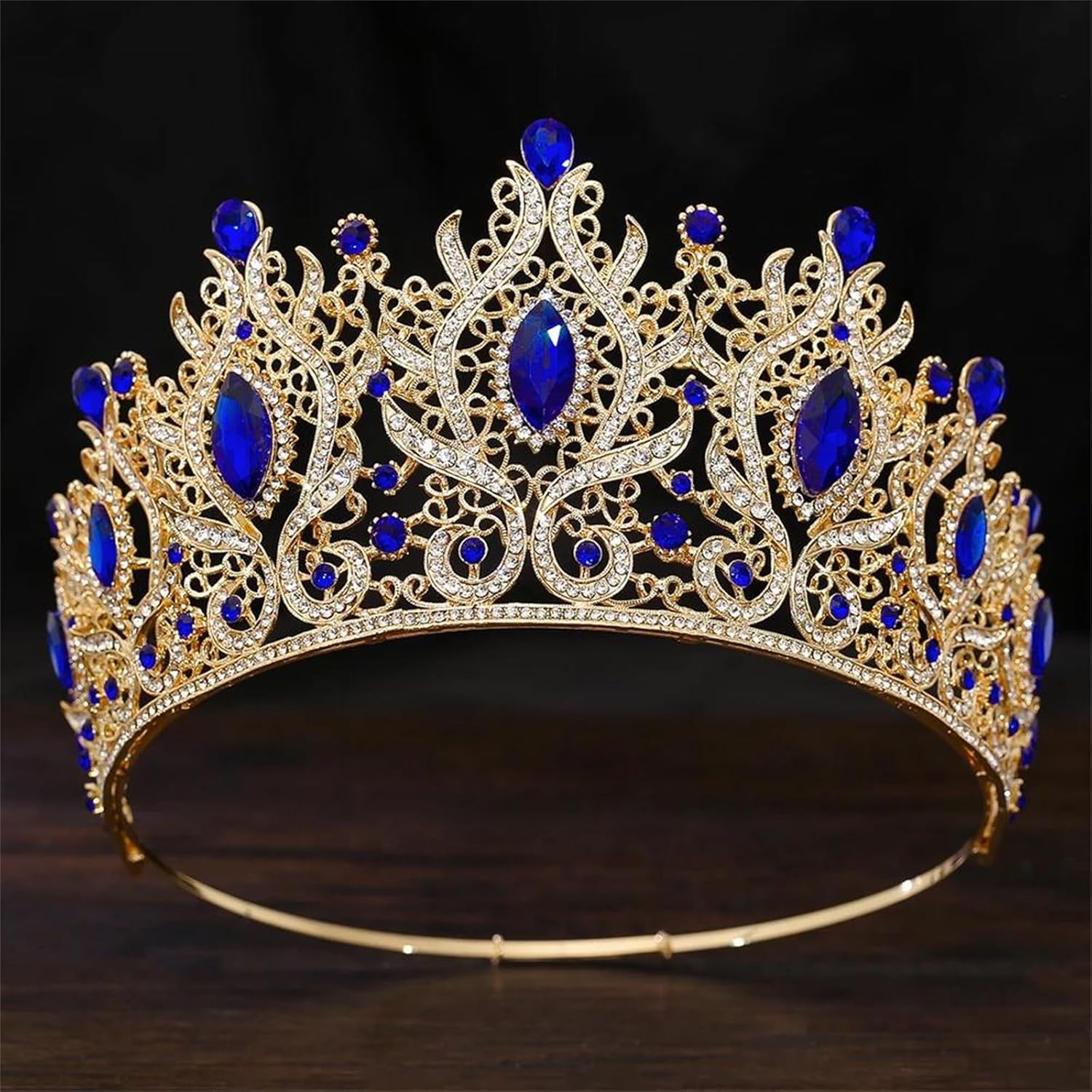 Jeweled Queen Crown For Women Sparkling Crystal Princess Tiara Rhinestone Bridal Headpieces Wedding Hair Accessories For Prom Birthday Halloween Costume