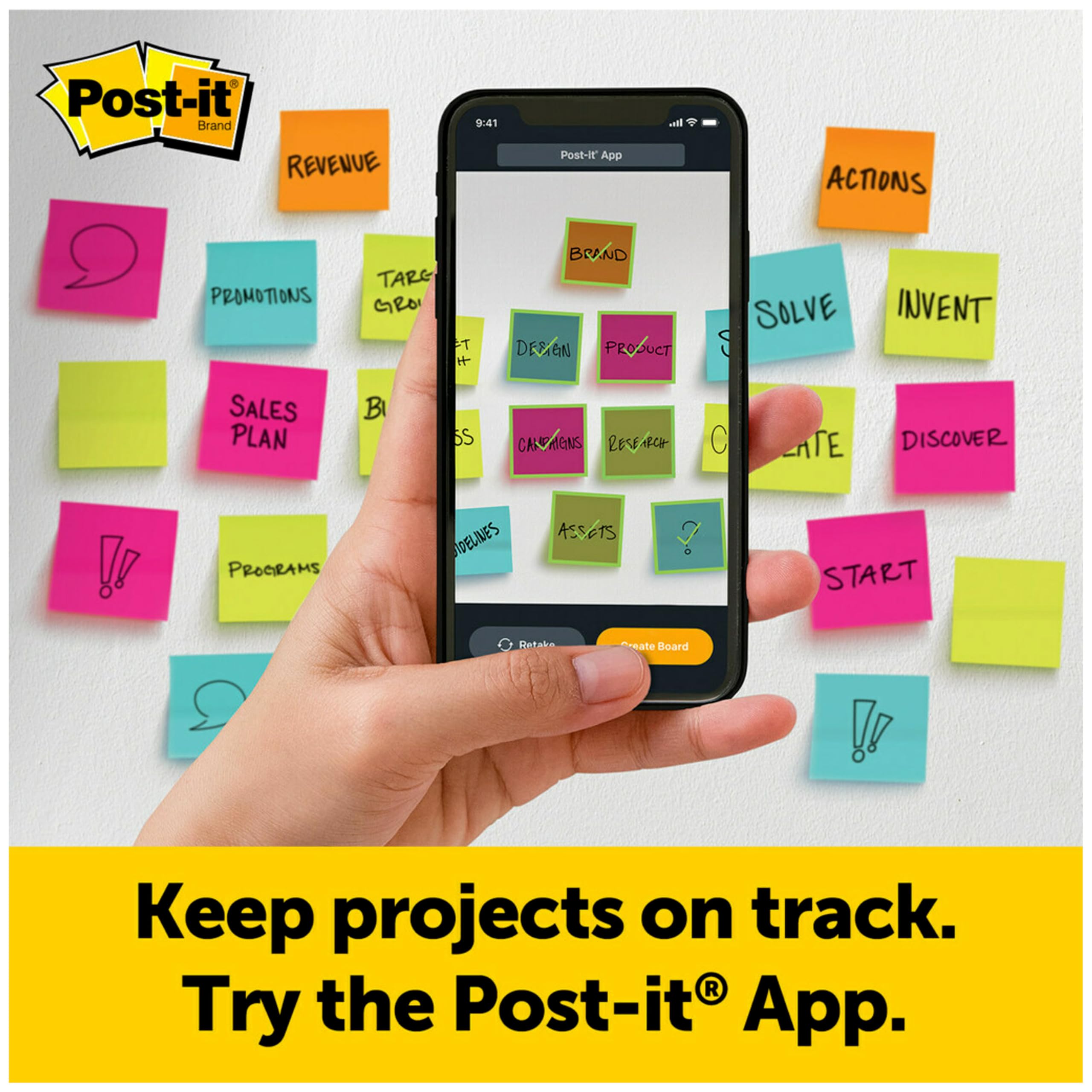 Post-It Chevalet de table Pad, 20 x 58,4 cm, 20-sheets/Pad, White with Primary Lines, 20 x 23 in