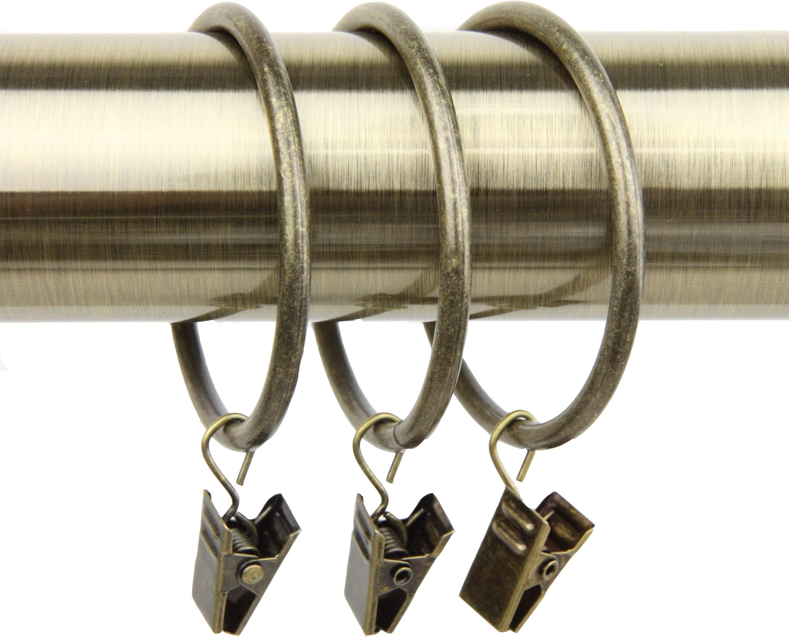 Rod Desyne 2 inch Curtain Rings w/Clip - Antique Brass