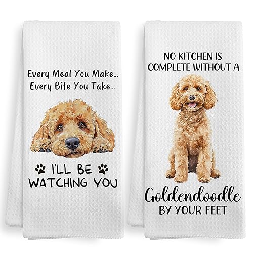 Funny Goldendoodle Golden Doodle Dog Gifts Kitchen Towels and Dishcloths